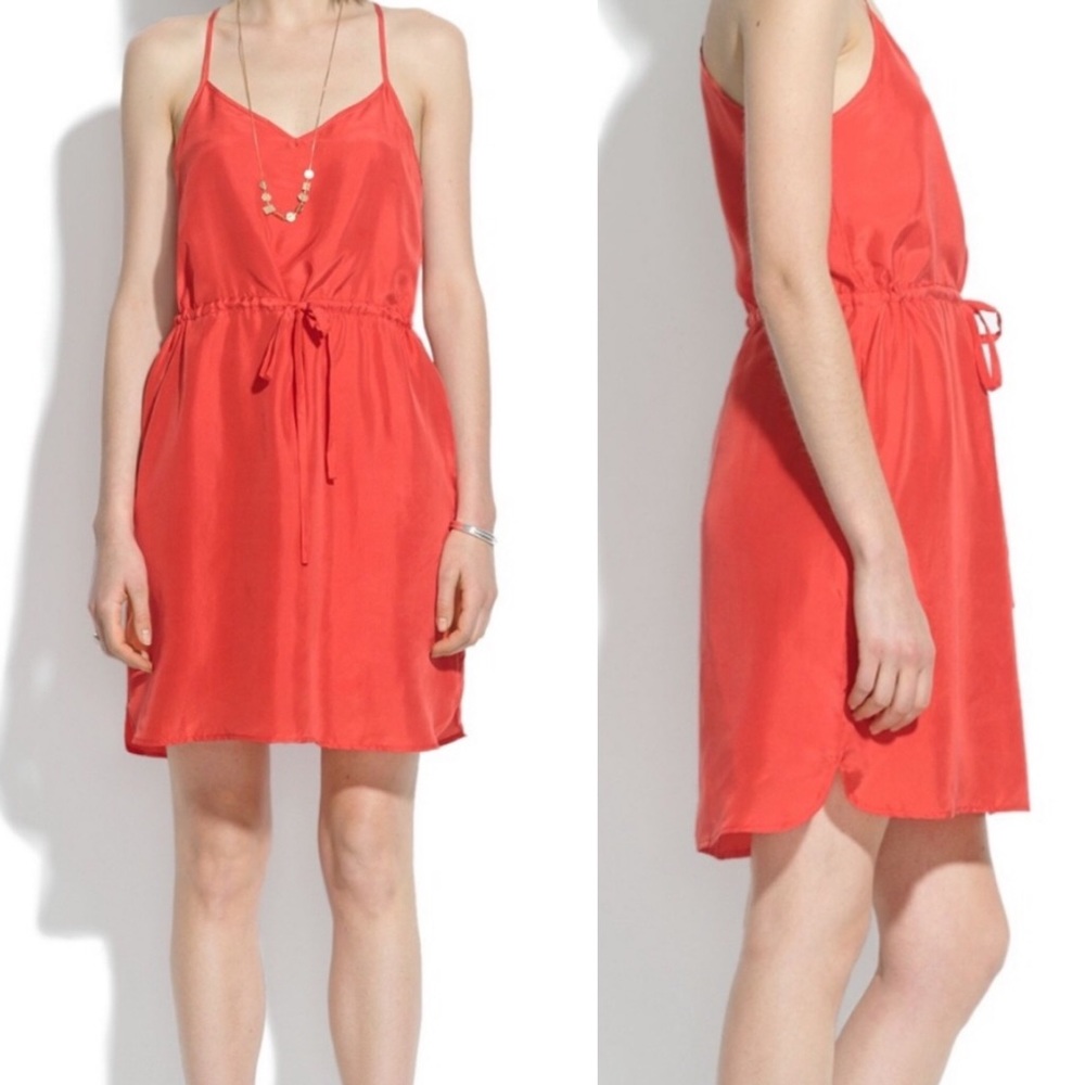 Madewell Silk Daybreak Tie Front Dress